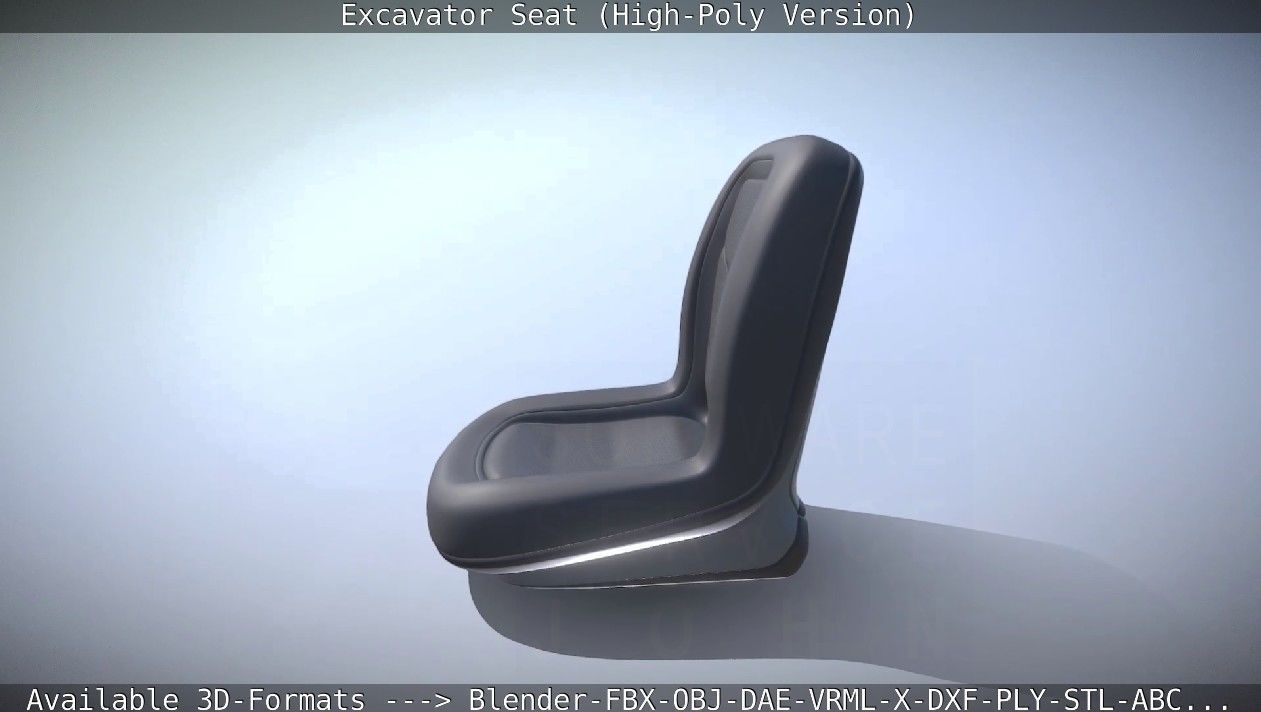 Excavator Seat - High-Poly Version 3D model_2