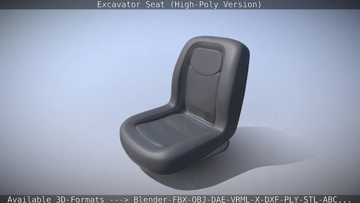 Excavator Seat - High-Poly Version 3D model_13