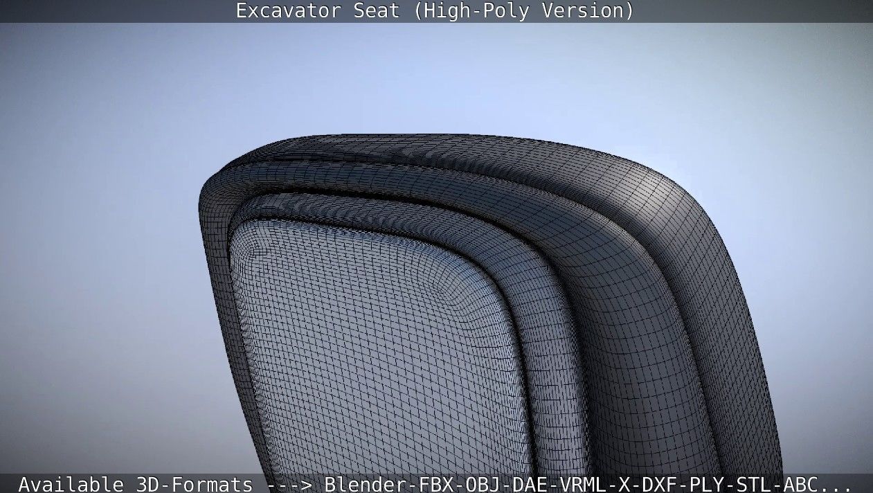 Excavator Seat - High-Poly Version 3D model_28