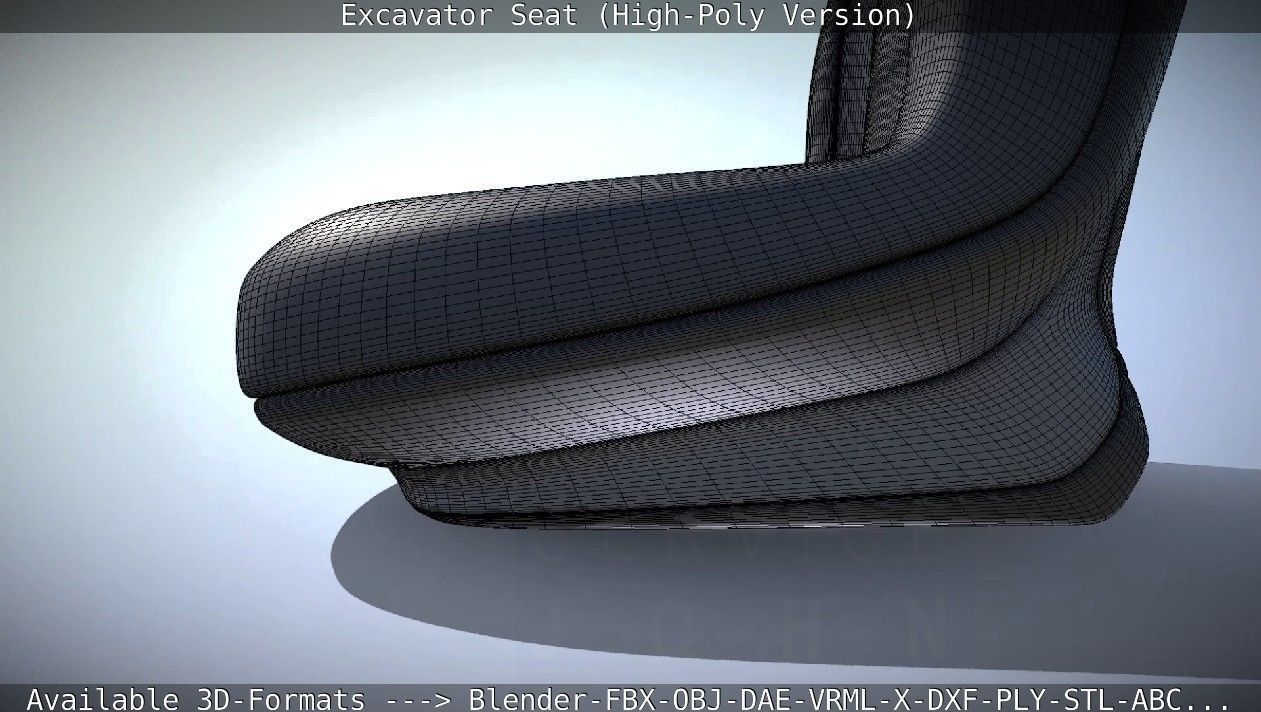 Excavator Seat - High-Poly Version 3D model_19