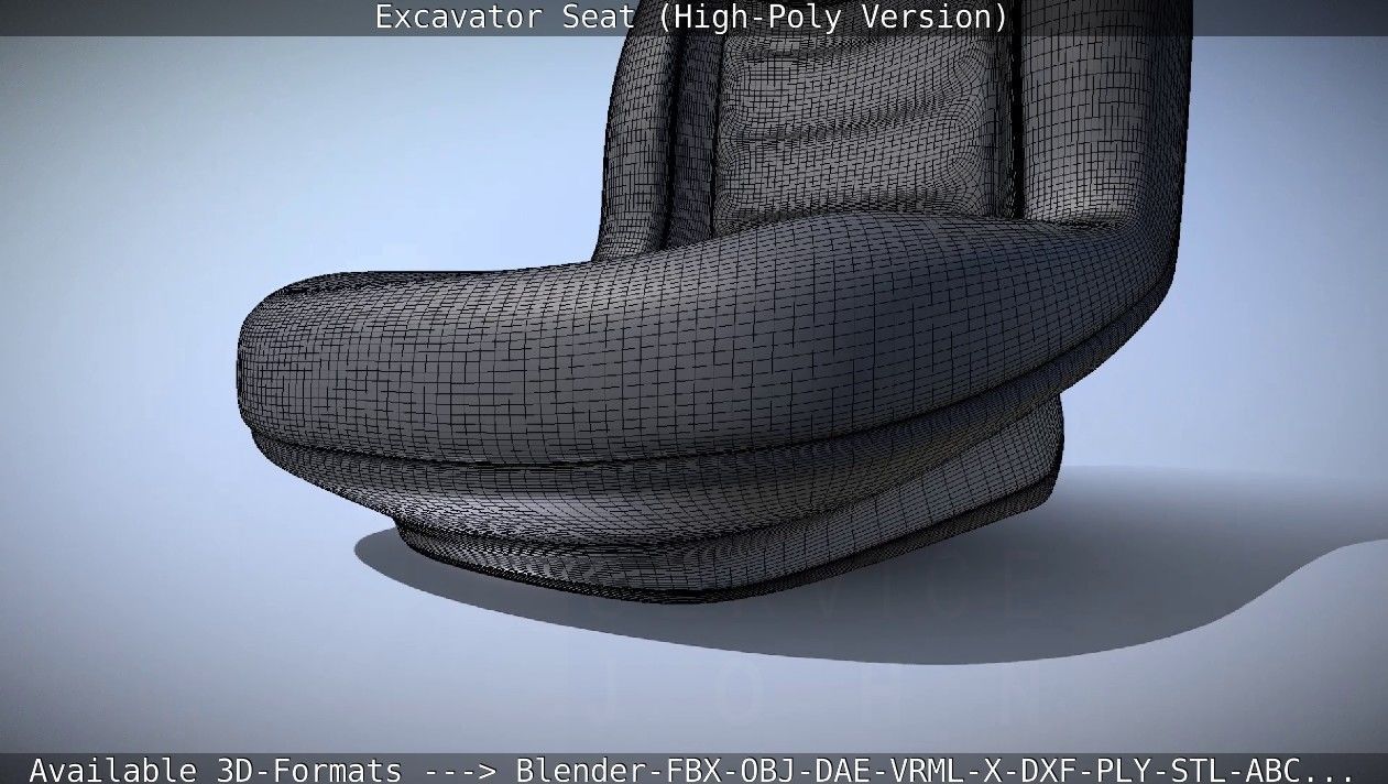 Excavator Seat - High-Poly Version 3D model_18