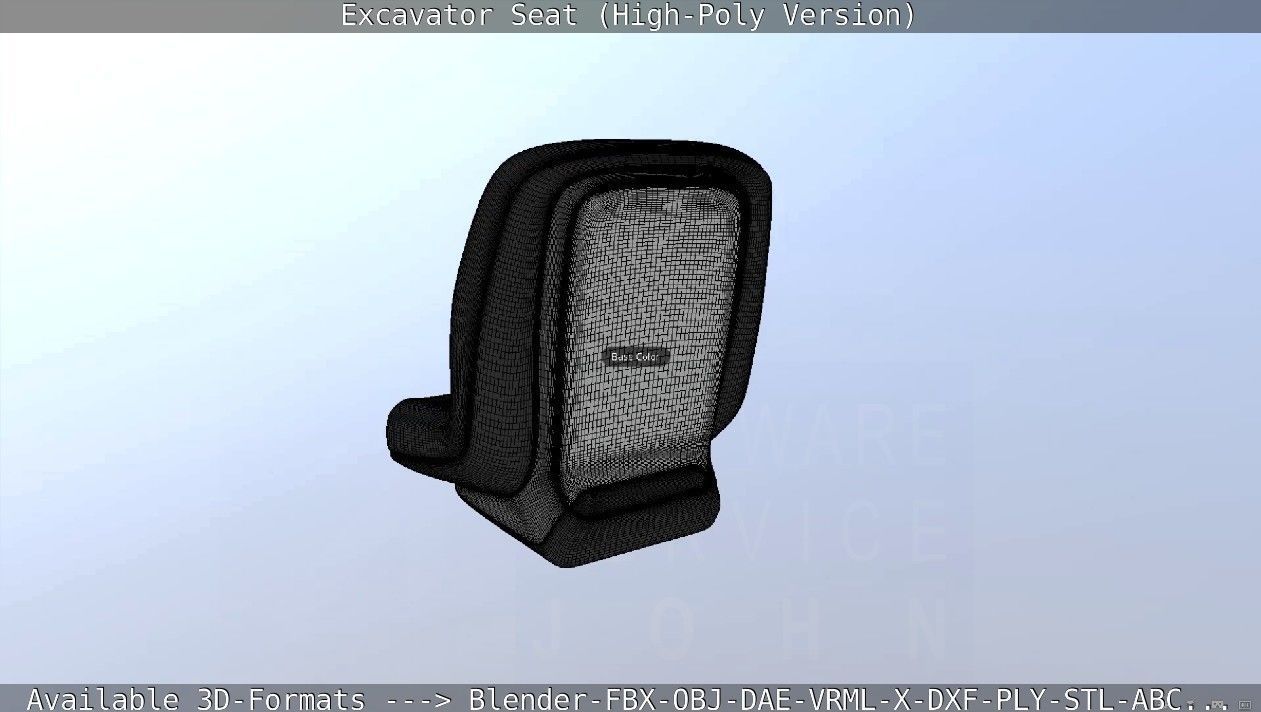 Excavator Seat - High-Poly Version 3D model_77