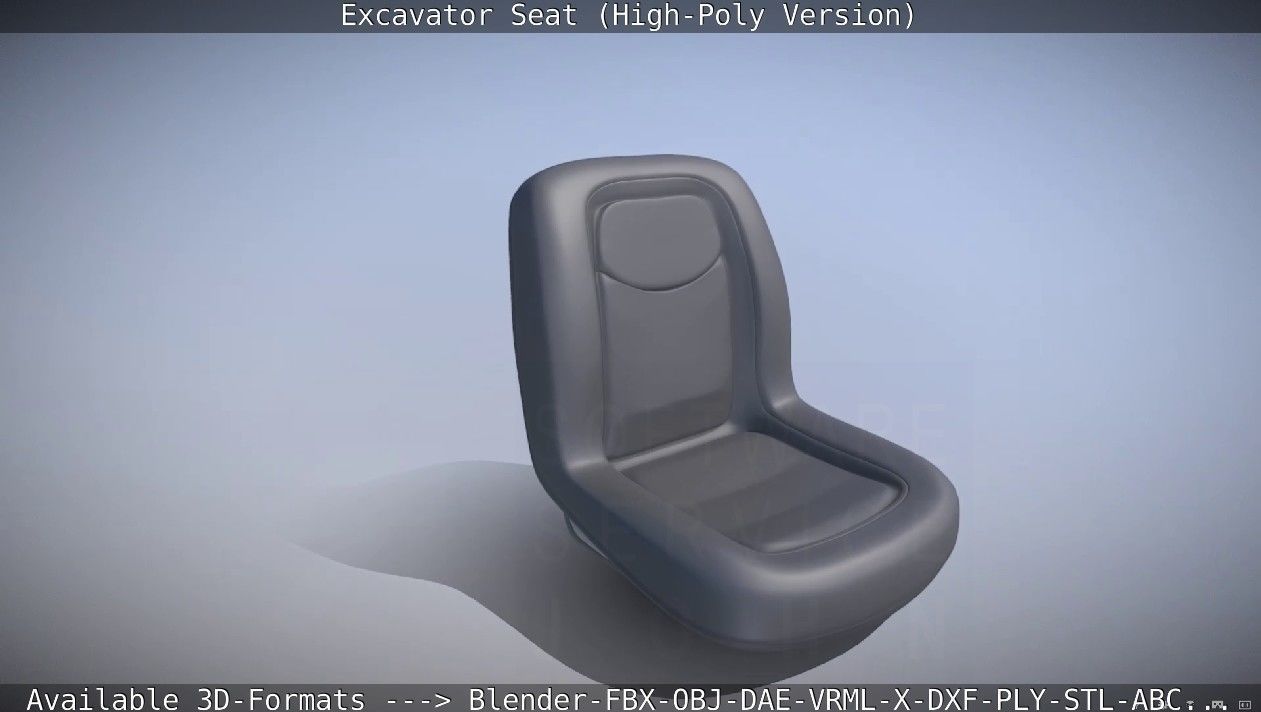 Excavator Seat - High-Poly Version 3D model_48