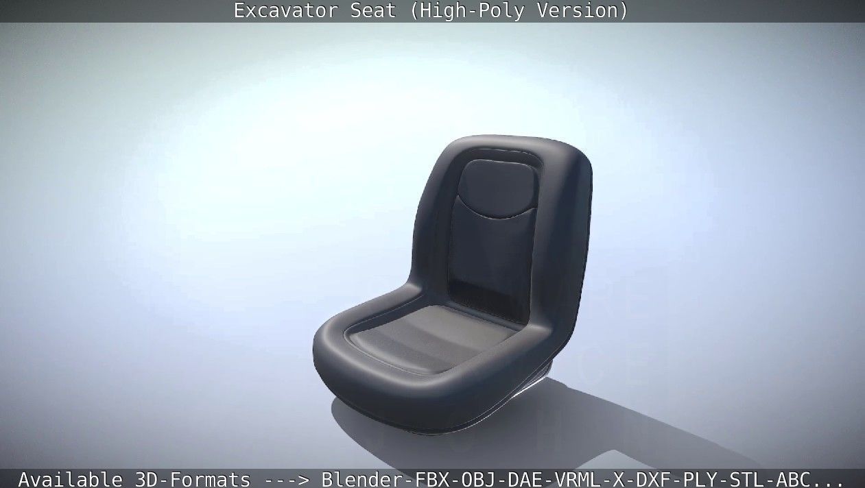 Excavator Seat - High-Poly Version 3D model_42