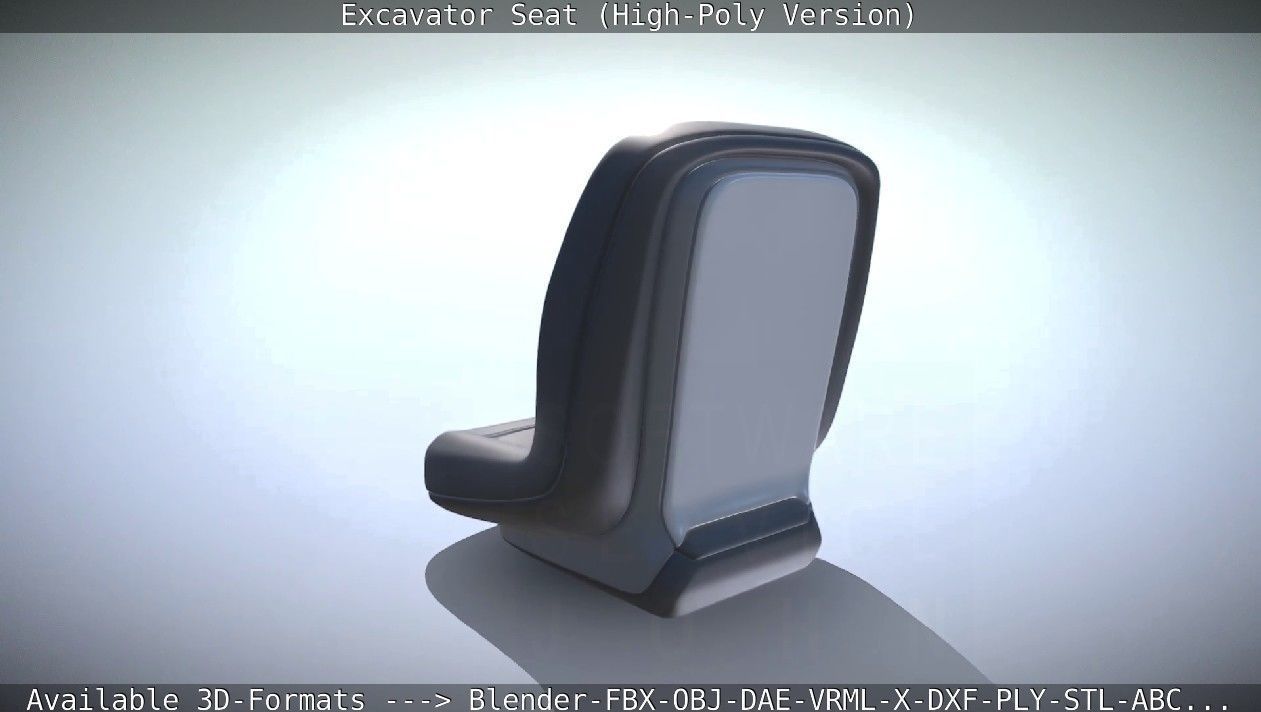Excavator Seat - High-Poly Version 3D model_3