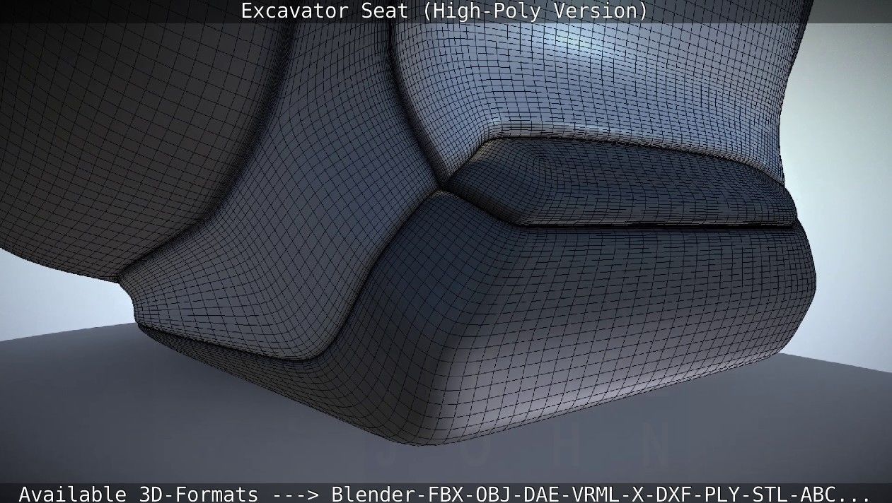Excavator Seat - High-Poly Version 3D model_22