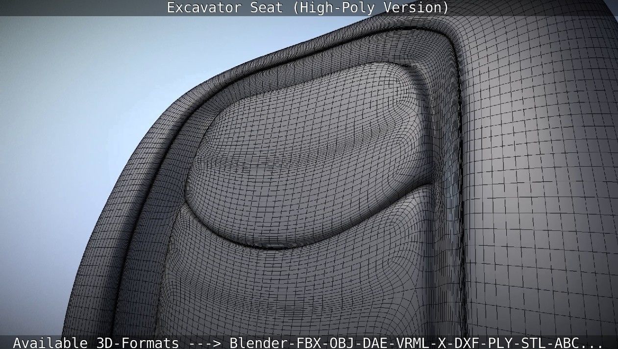 Excavator Seat - High-Poly Version 3D model_32