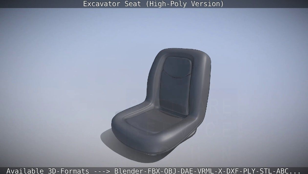 Excavator Seat - High-Poly Version 3D model_40
