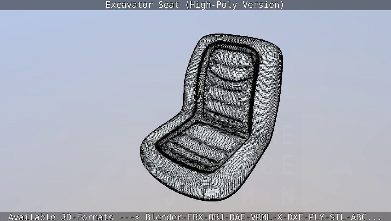 Excavator Seat - High-Poly Version 3D model_55