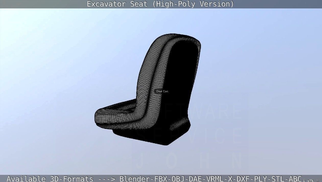 Excavator Seat - High-Poly Version 3D model_75