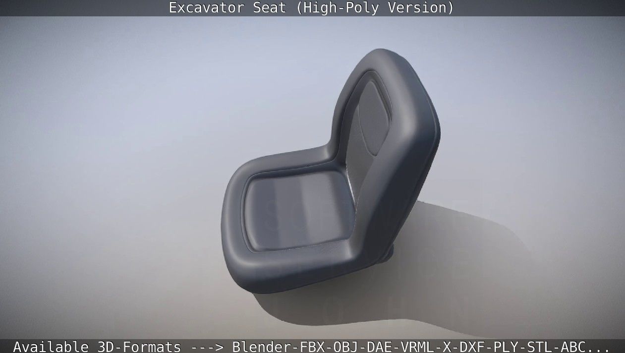 Excavator Seat - High-Poly Version 3D model_7