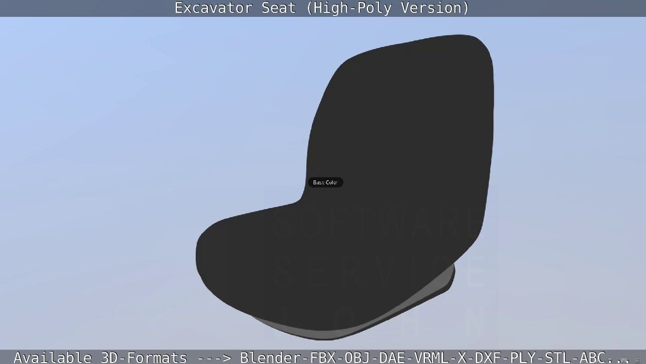 Excavator Seat - High-Poly Version 3D model_61
