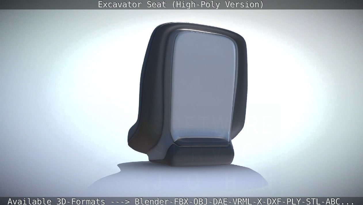 Excavator Seat - High-Poly Version 3D model_9