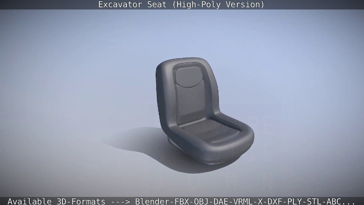 Excavator Seat - High-Poly Version 3D model_47