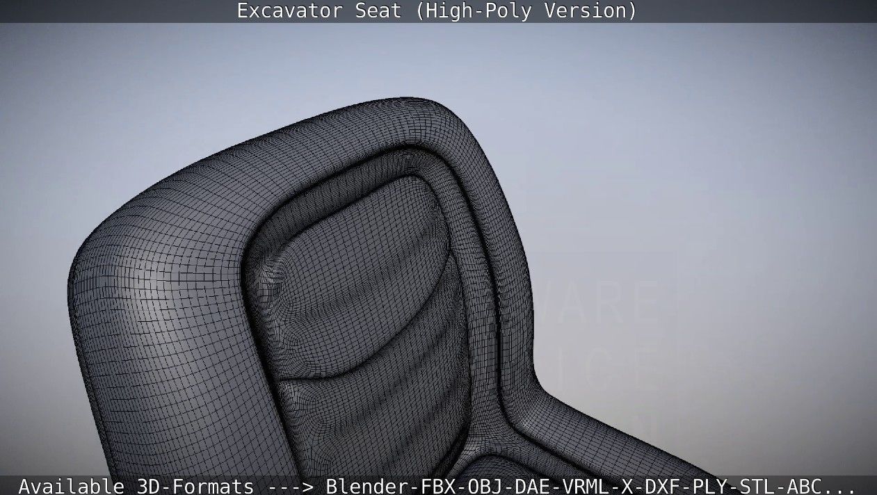 Excavator Seat - High-Poly Version 3D model_30