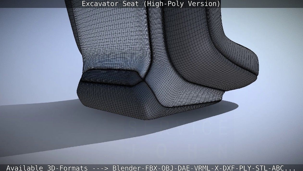 Excavator Seat - High-Poly Version 3D model_26