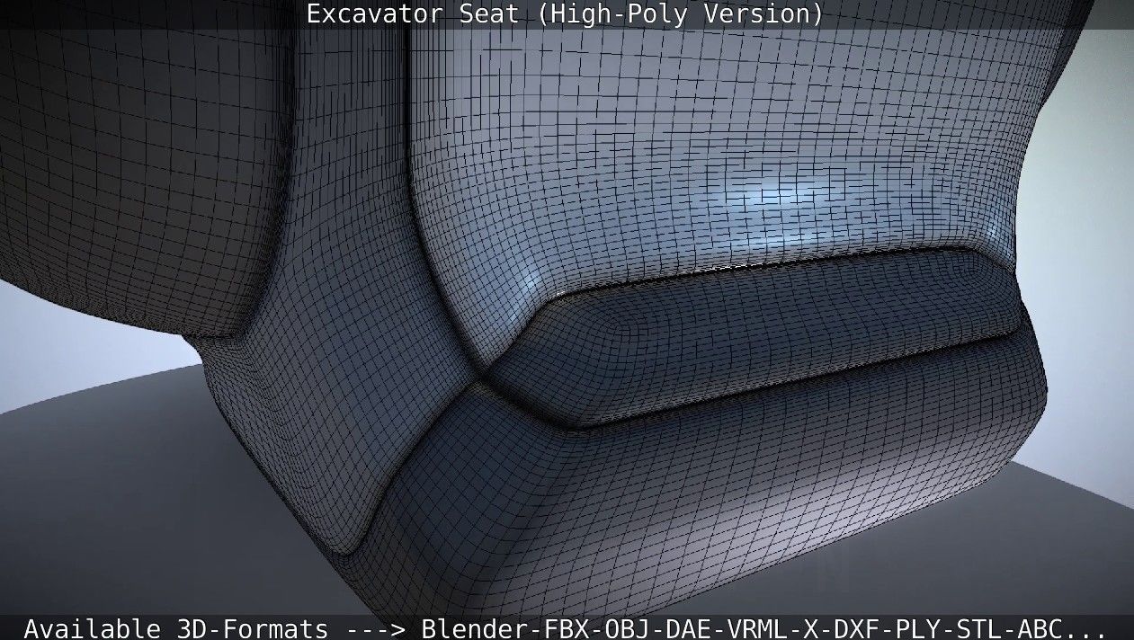 Excavator Seat - High-Poly Version 3D model_23
