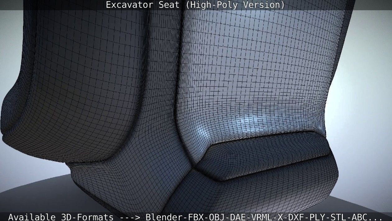 Excavator Seat - High-Poly Version 3D model_21