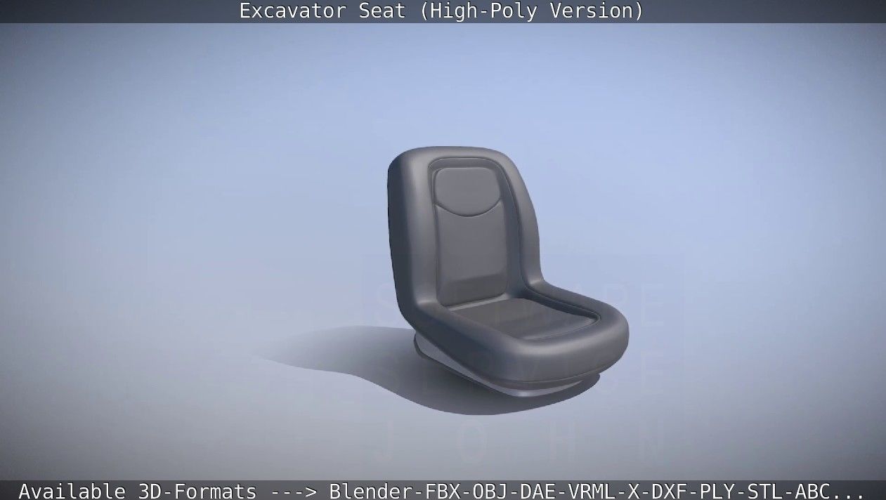 Excavator Seat - High-Poly Version 3D model_46