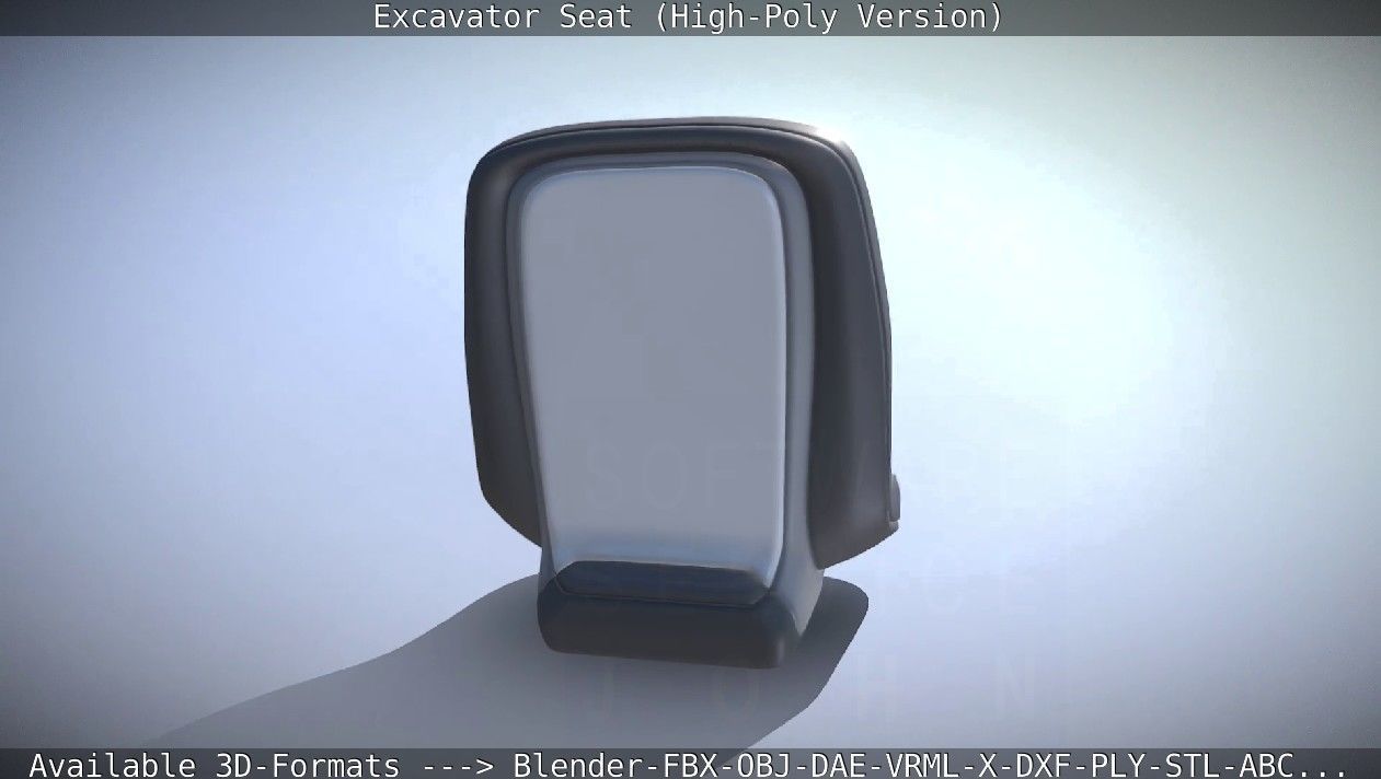 Excavator Seat - High-Poly Version 3D model_4