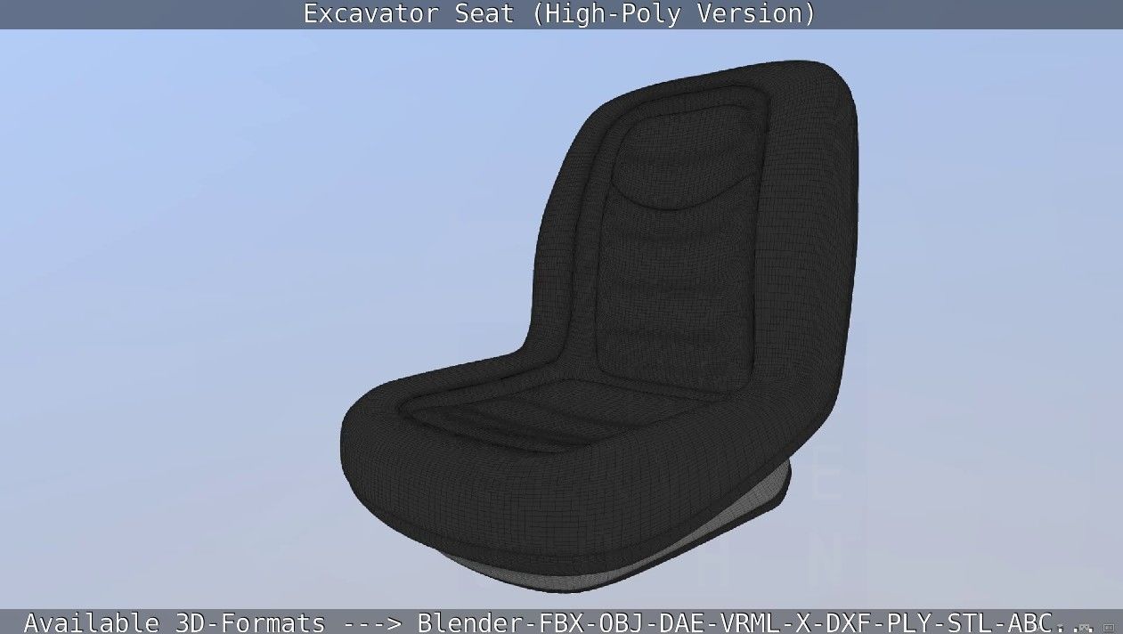 Excavator Seat - High-Poly Version 3D model_63