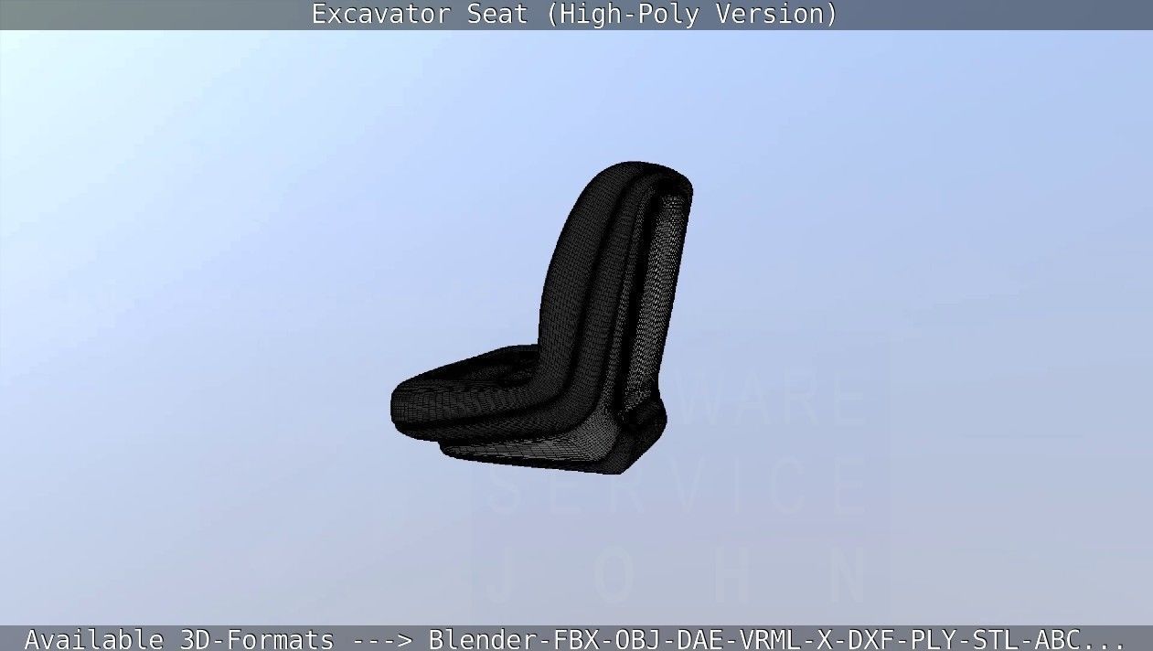 Excavator Seat - High-Poly Version 3D model_66
