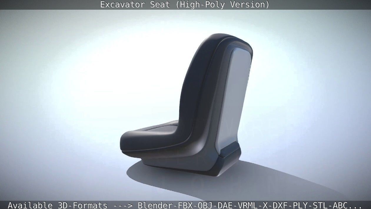 Excavator Seat - High-Poly Version 3D model_8