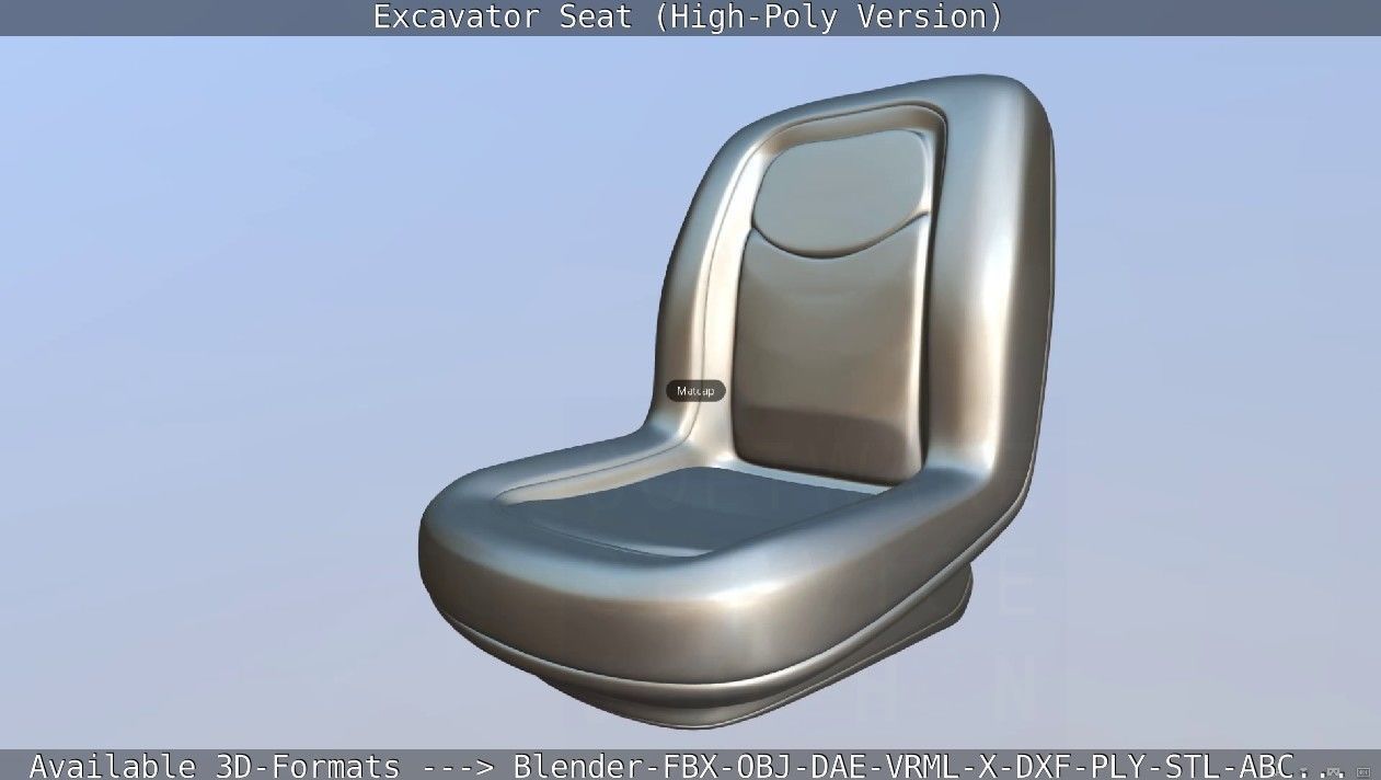 Excavator Seat - High-Poly Version 3D model_60