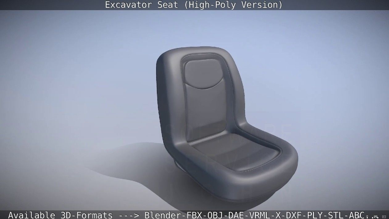 Excavator Seat - High-Poly Version 3D model_49