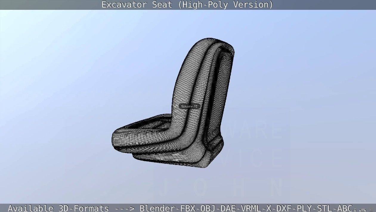 Excavator Seat - High-Poly Version 3D model_69