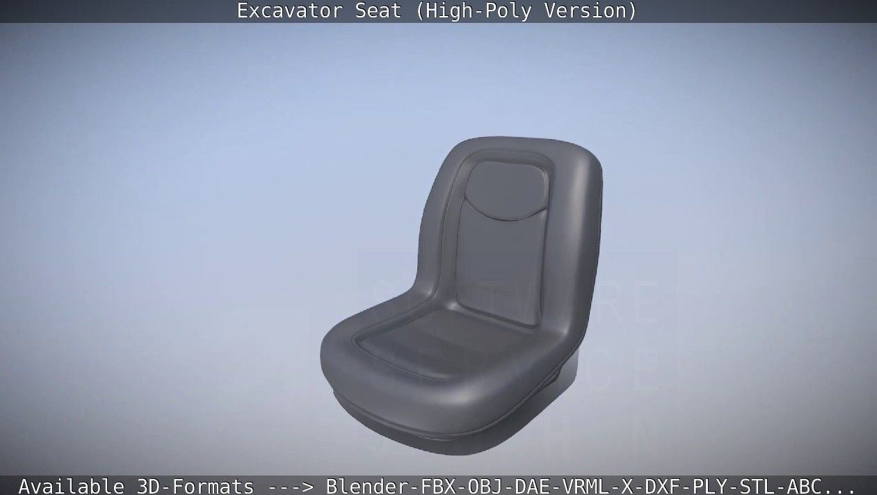 Excavator Seat - High-Poly Version 3D model_44