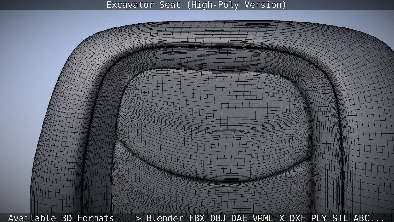 Excavator Seat - High-Poly Version 3D model_31