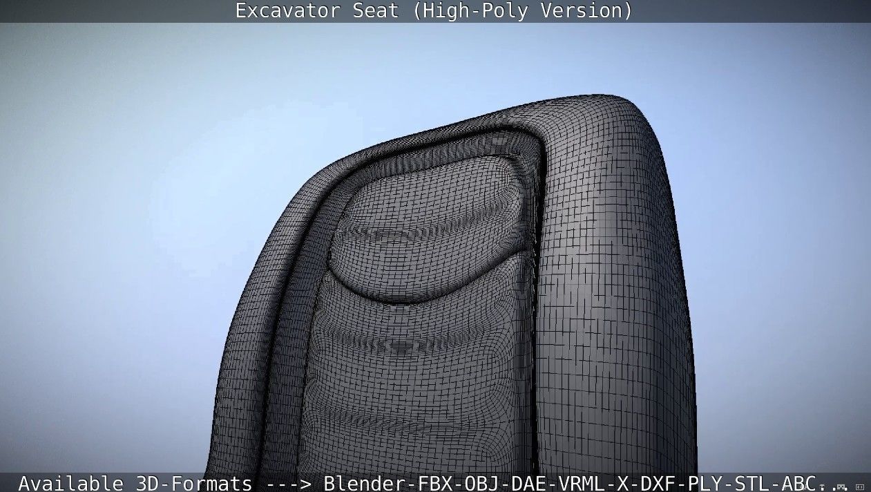 Excavator Seat - High-Poly Version 3D model_33