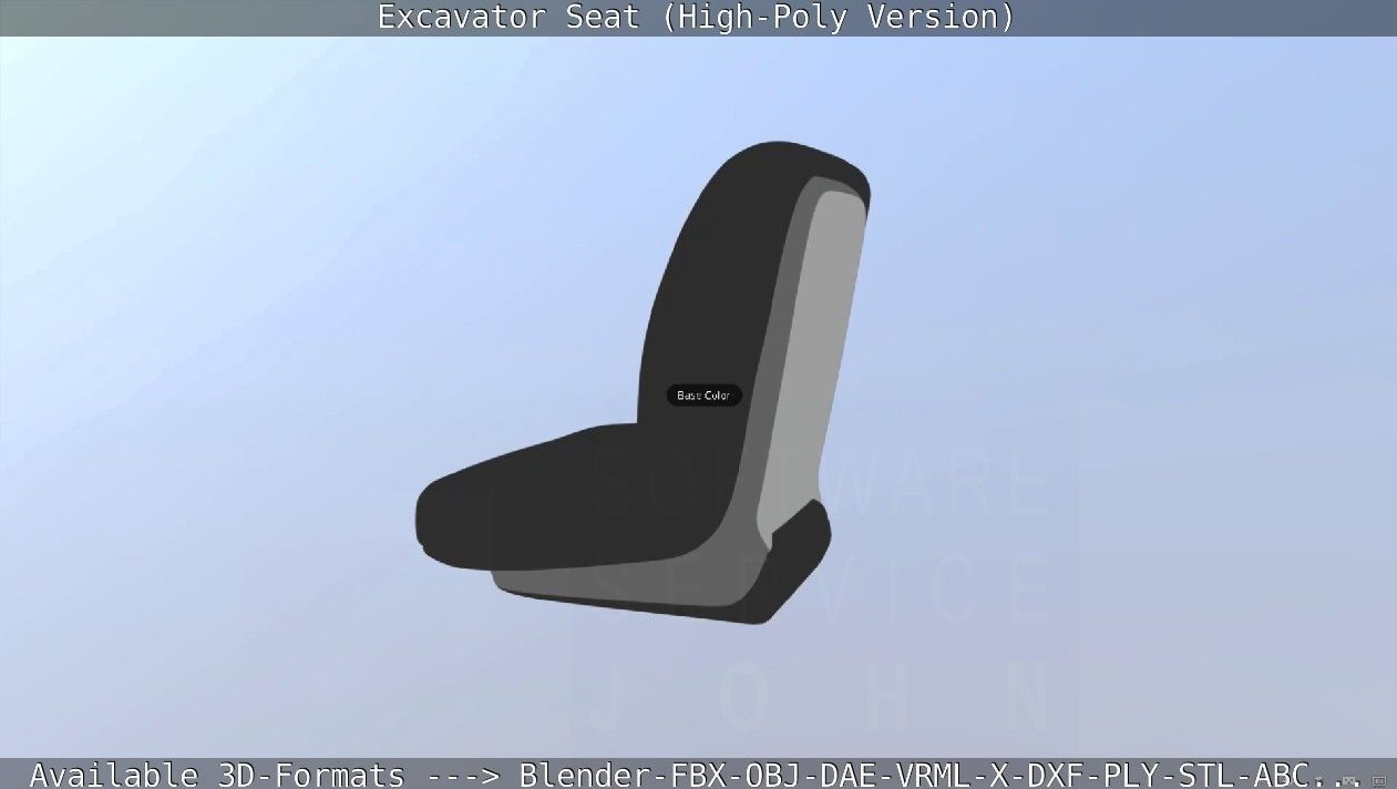 Excavator Seat - High-Poly Version 3D model_72