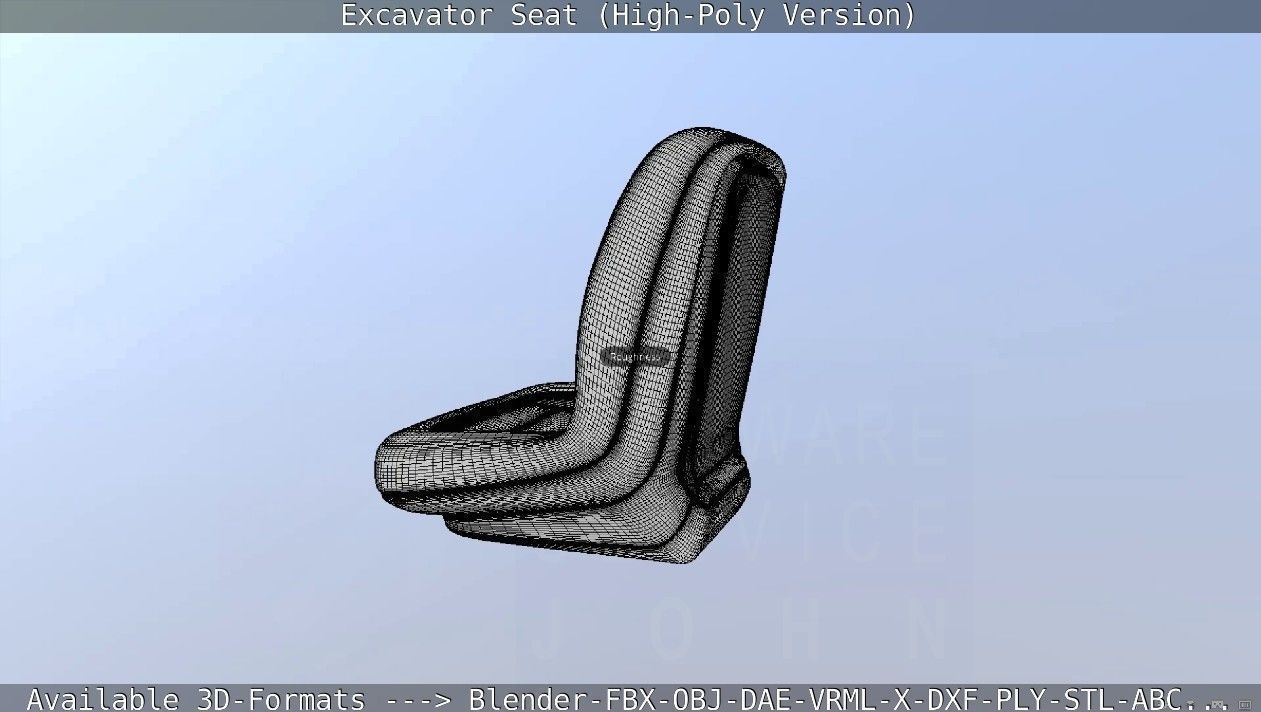 Excavator Seat - High-Poly Version 3D model_68