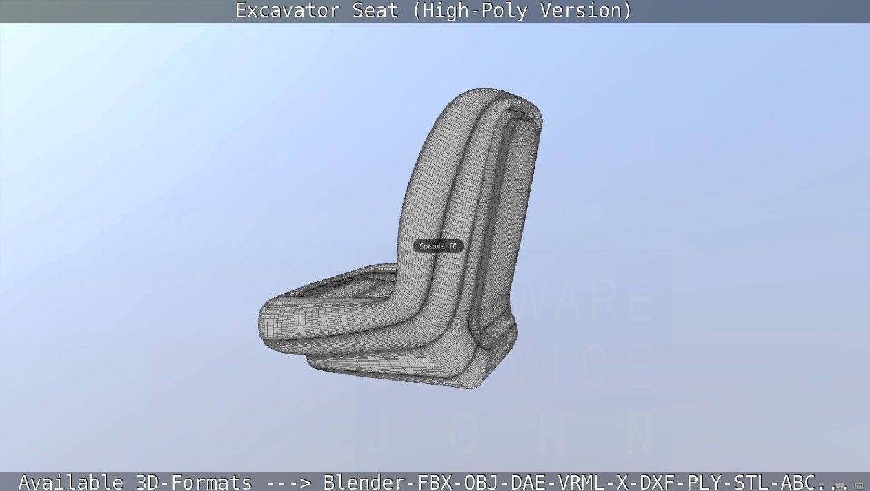 Excavator Seat - High-Poly Version 3D model_70
