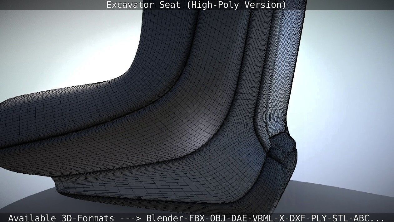Excavator Seat - High-Poly Version 3D model_20