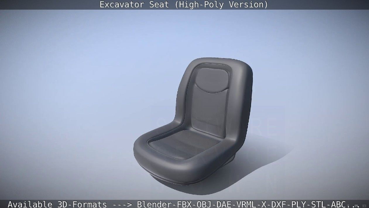 Excavator Seat - High-Poly Version 3D model_43