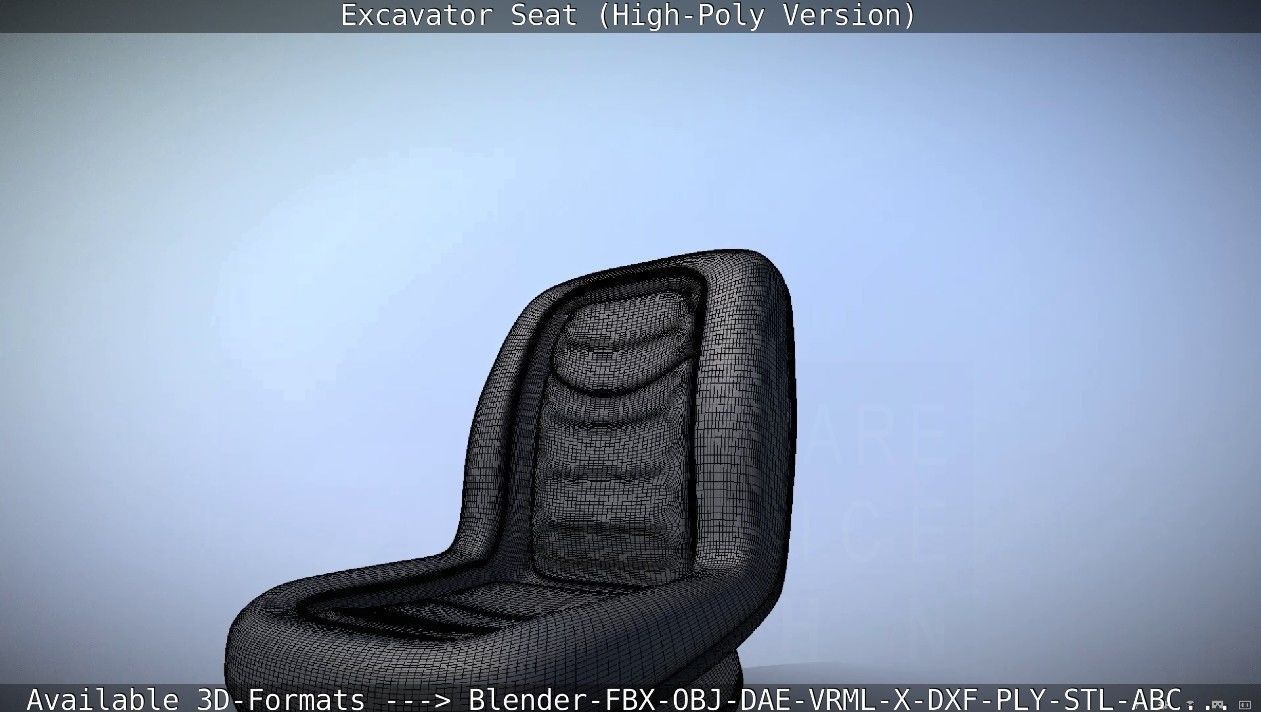 Excavator Seat - High-Poly Version 3D model_34