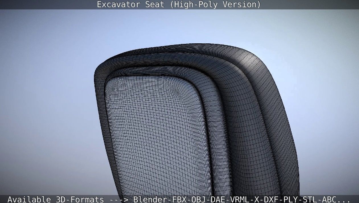 Excavator Seat - High-Poly Version 3D model_27