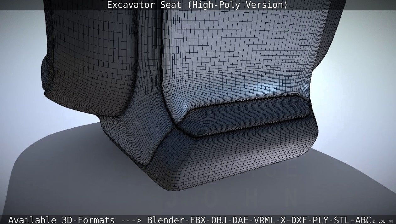 Excavator Seat - High-Poly Version 3D model_24