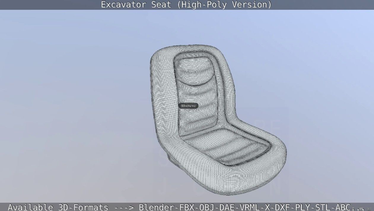 Excavator Seat - High-Poly Version 3D model_52