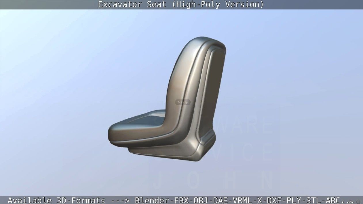 Excavator Seat - High-Poly Version 3D model_71