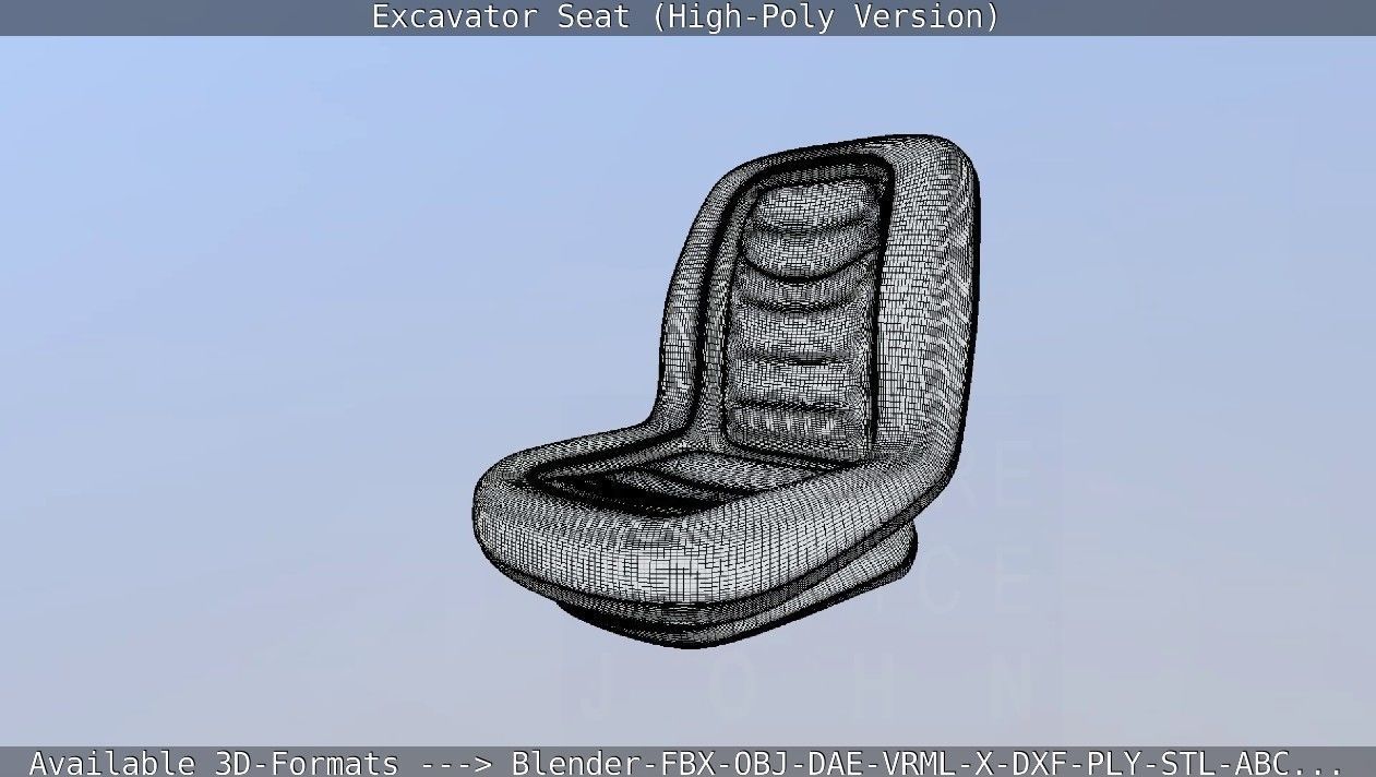 Excavator Seat - High-Poly Version 3D model_56