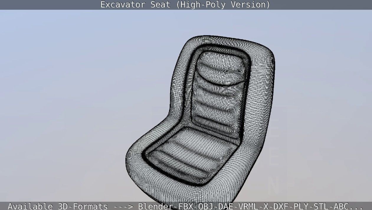 Excavator Seat - High-Poly Version 3D model_54