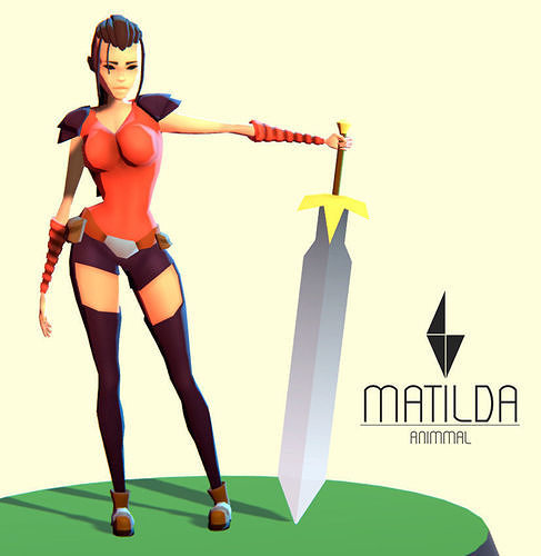Matilda - Stylized Action Adventure and RPG Character Low-poly 3D model