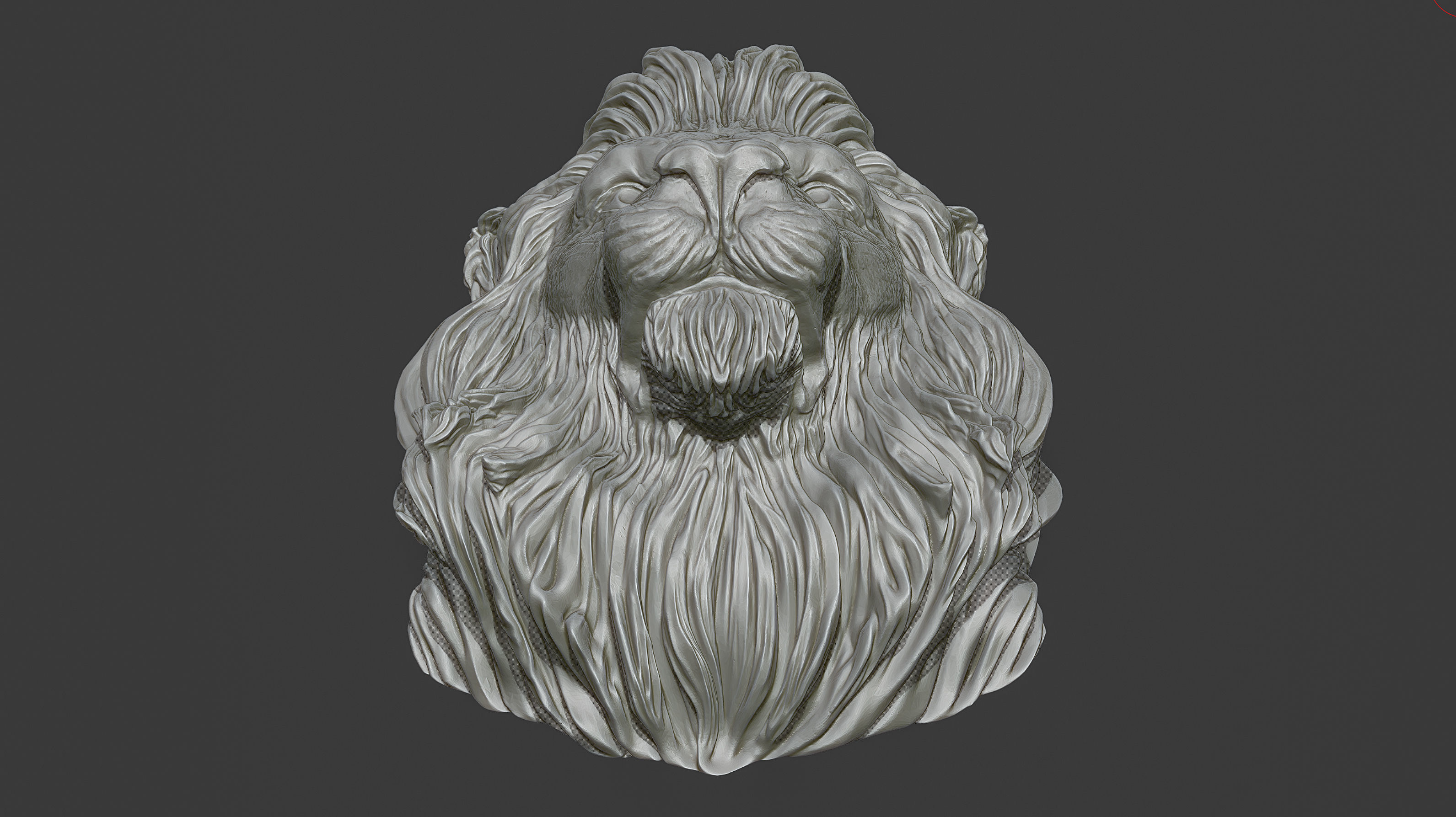 Lion Head Pendant 2 3d print model 3D print model_15