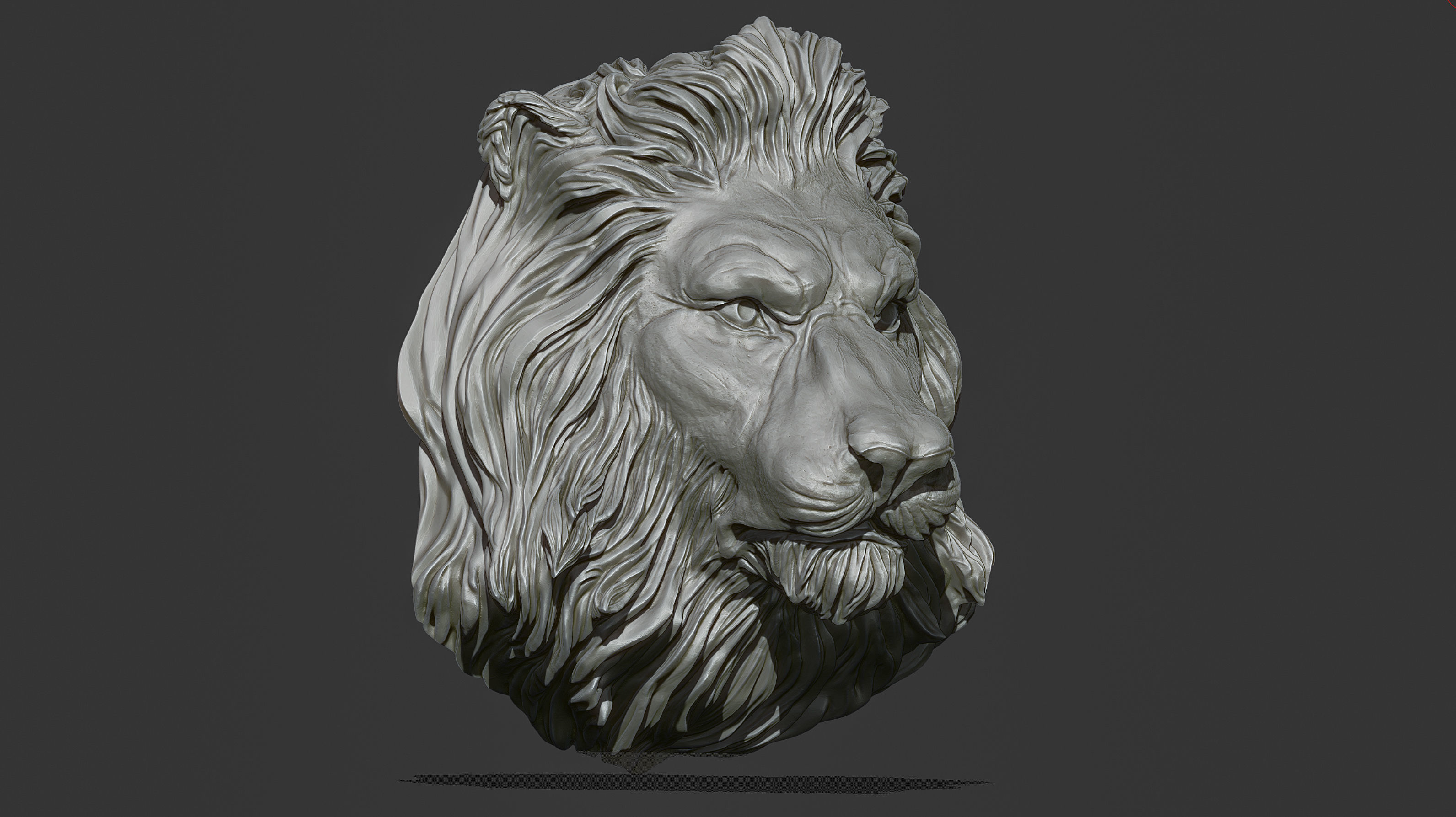 Lion Head Pendant 2 3d print model 3D print model_12