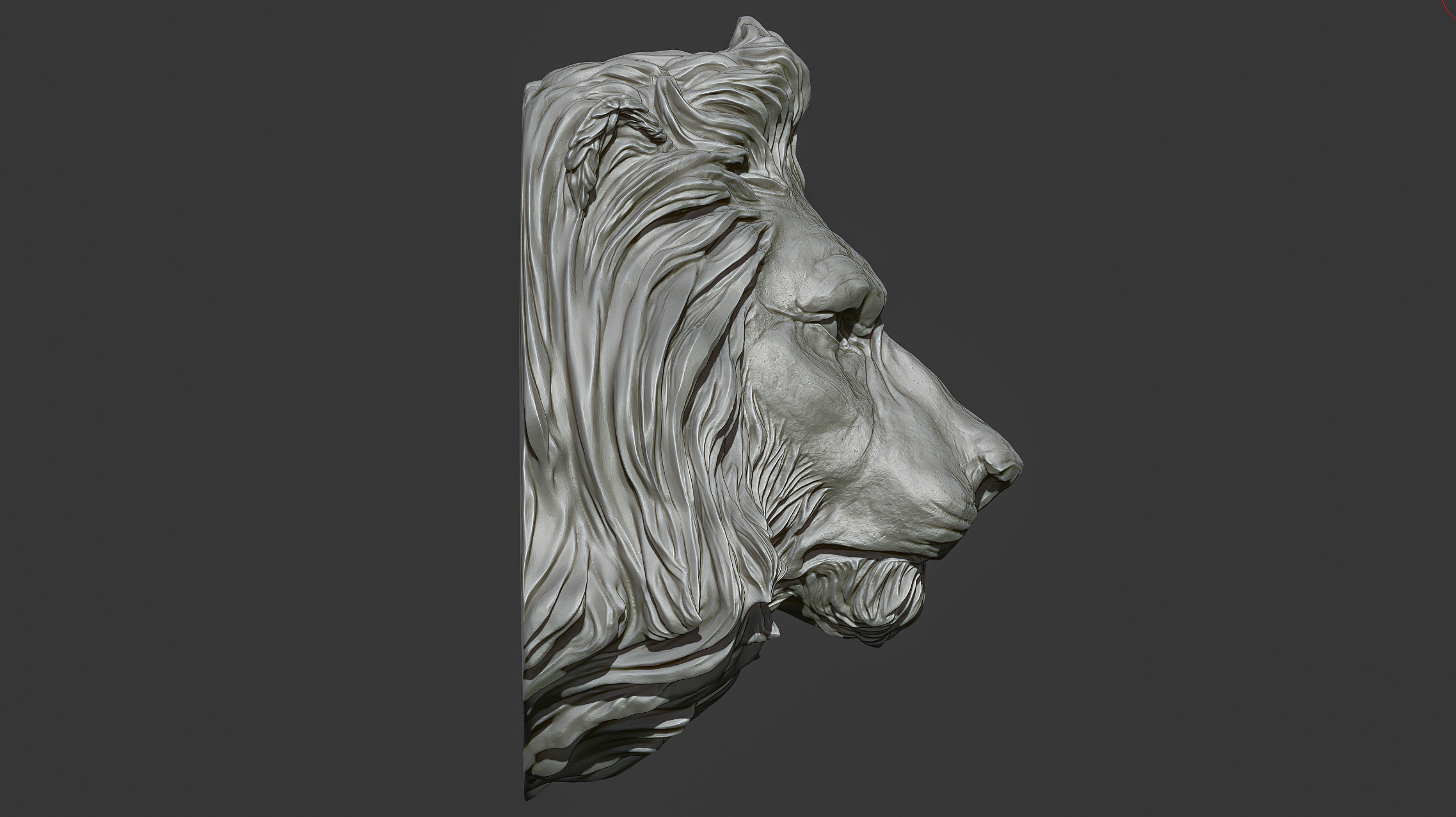 Lion Head Pendant 2 3d print model 3D print model_16