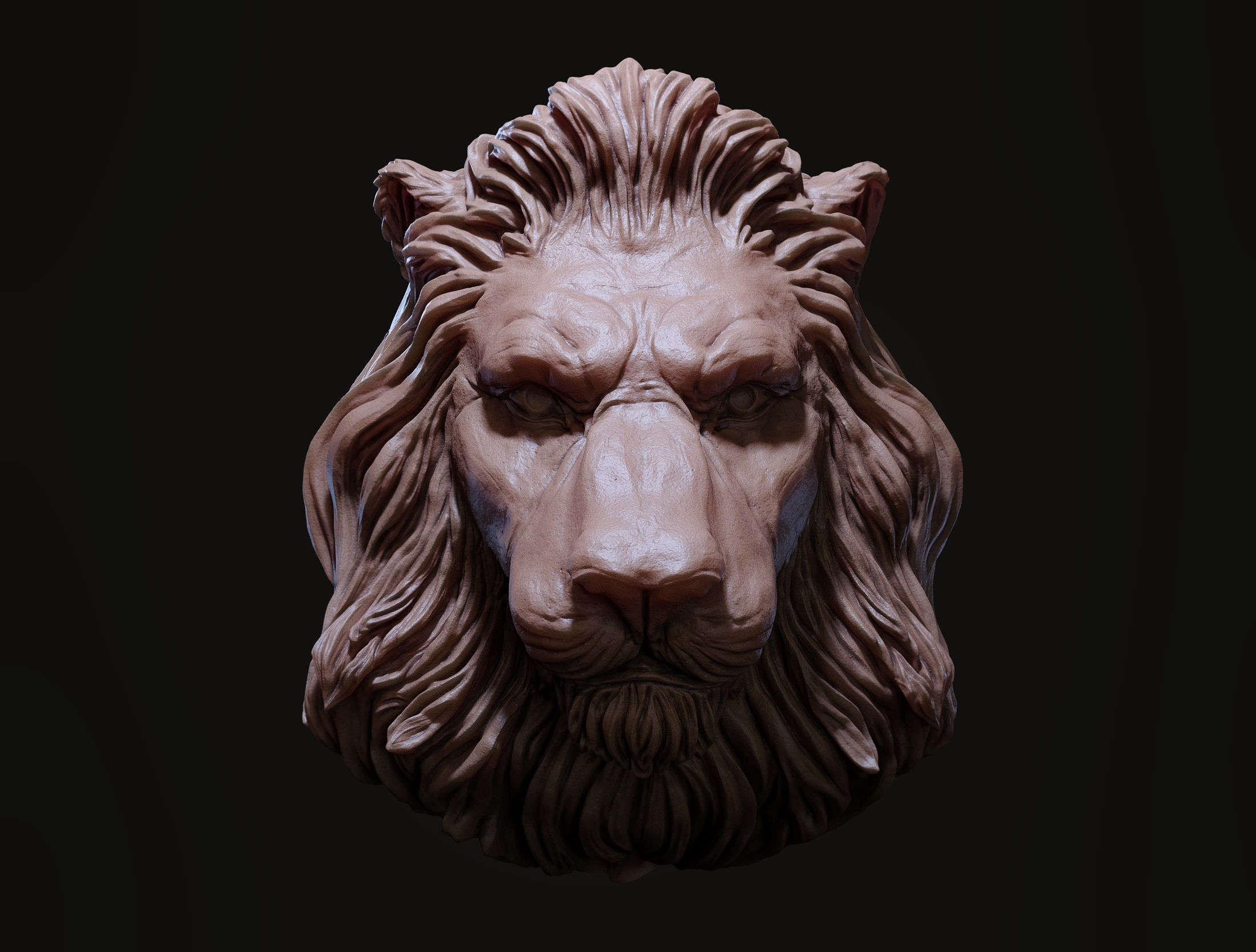 Lion Head Pendant 2 3d print model 3D print model_6